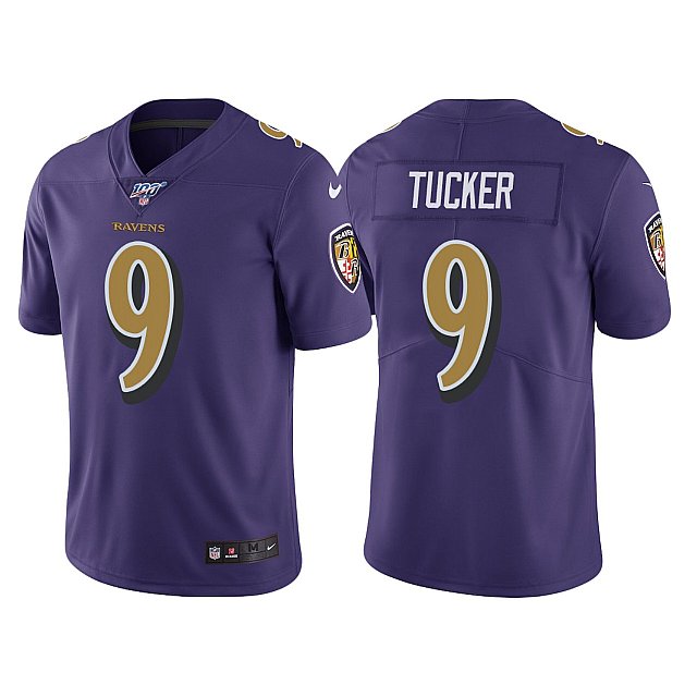 justin-tucker-100th-season-baltimore-ravens-purple-color-rush-jersey-middle
