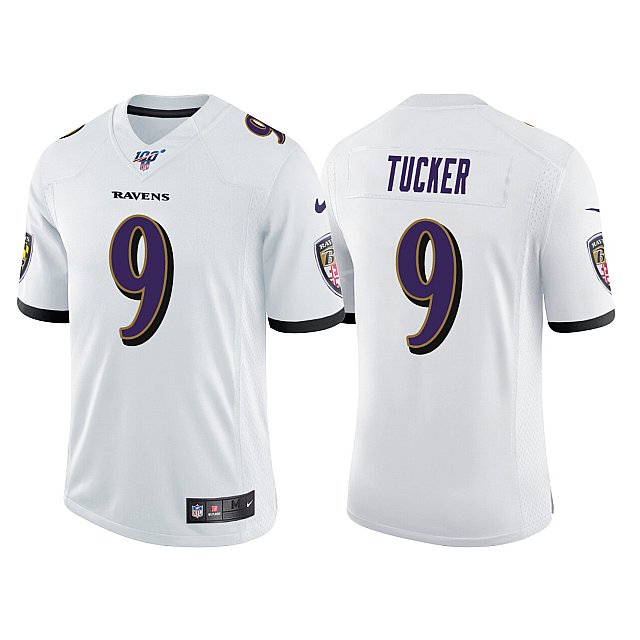 justin-tucker-100th-season-baltimore-ravens-white-vapor-limited-jersey-middle