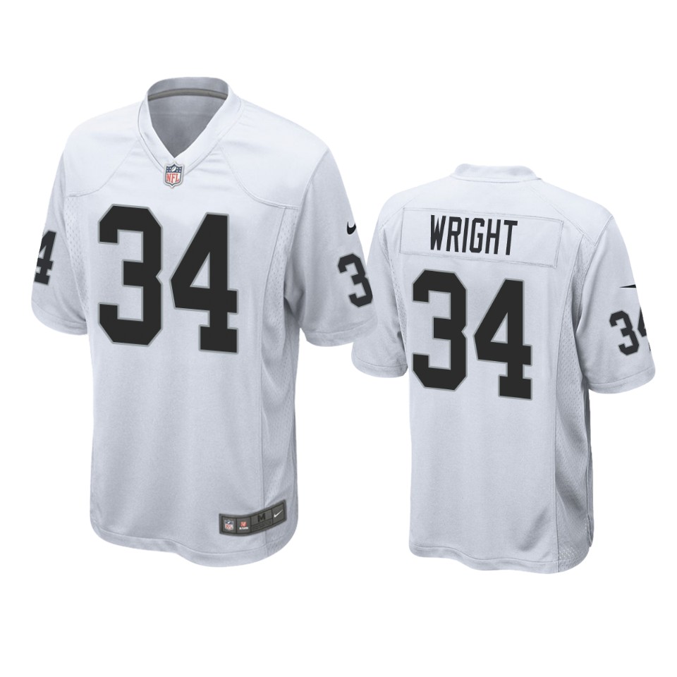 k.j. wright raiders white game jersey