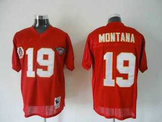 kansas city chiefs 19# montana red throwback jerseys