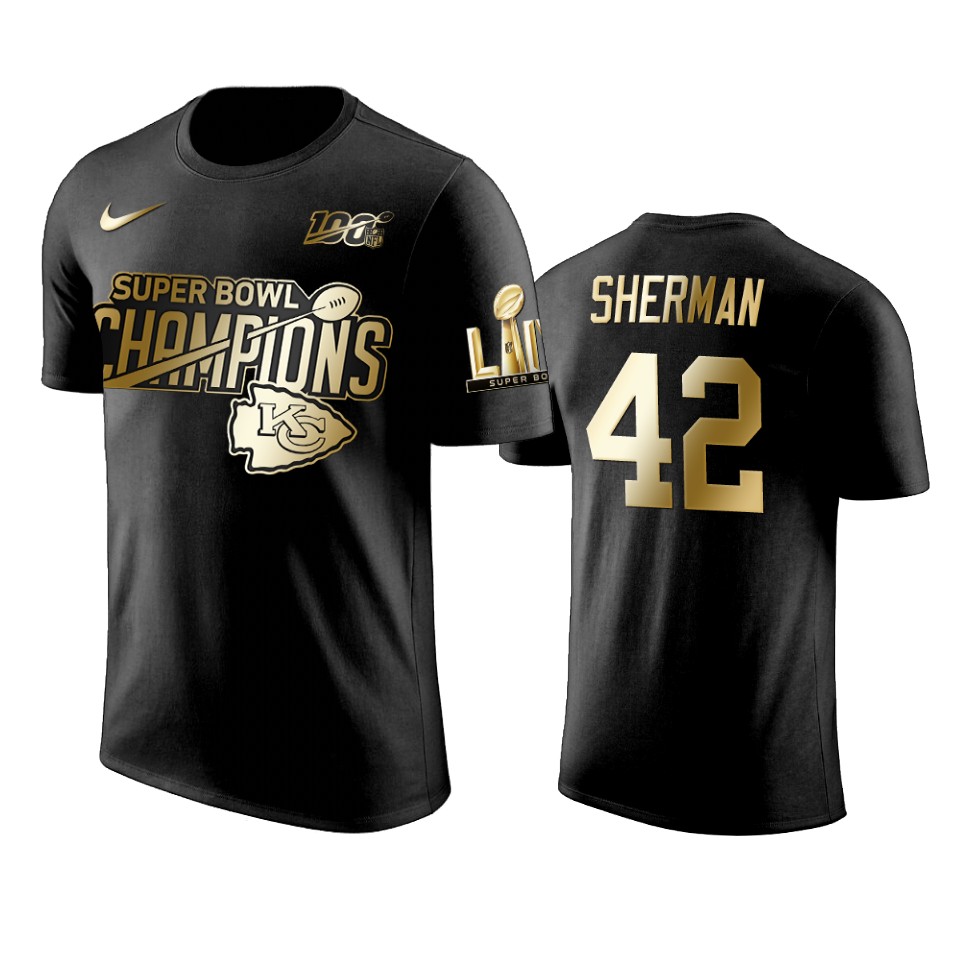 kansas city chiefs anthony sherman black super bowl liv champions golden edition t shirt