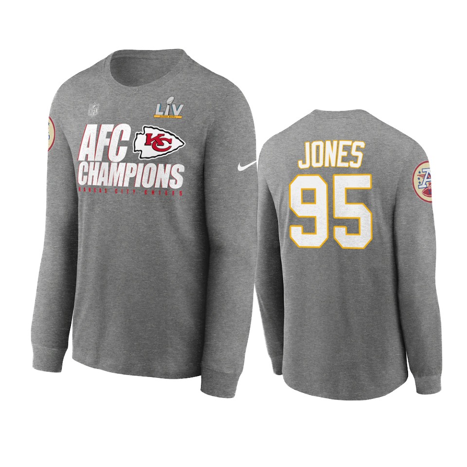 kansas city chiefs chris jones red 2020 afc champions trophy t shirt