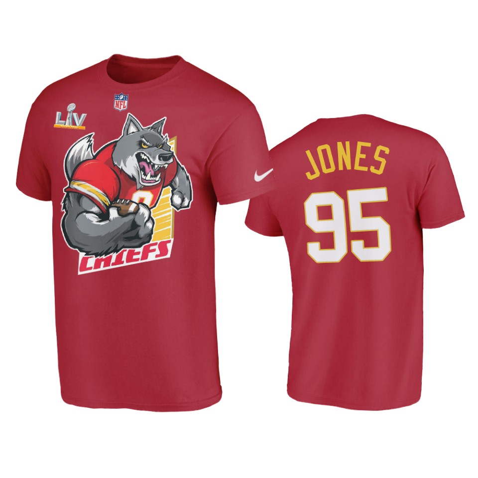 kansas city chiefs chris jones red super bowl lv cartoon t shirt