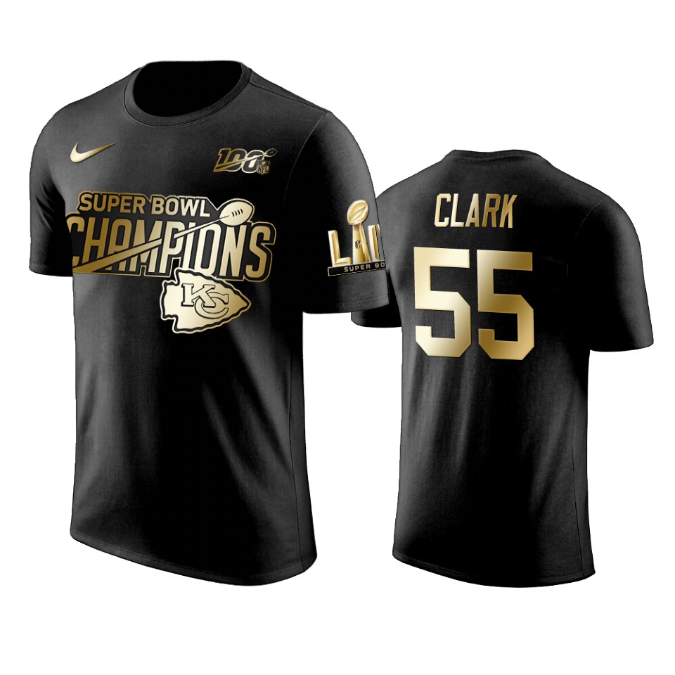 kansas city chiefs frank clark black super bowl liv champions golden edition t shirt