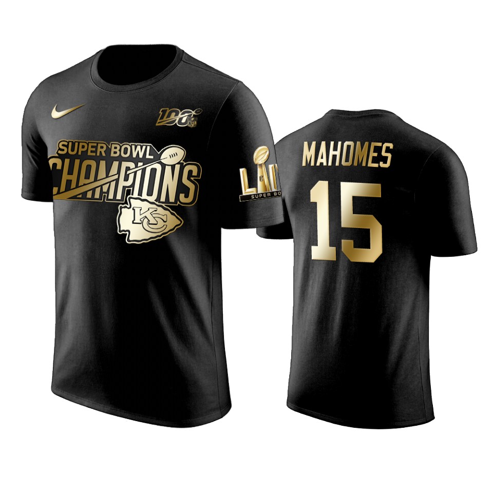 kansas city chiefs patrick mahomes black super bowl liv champions golden edition t shirt