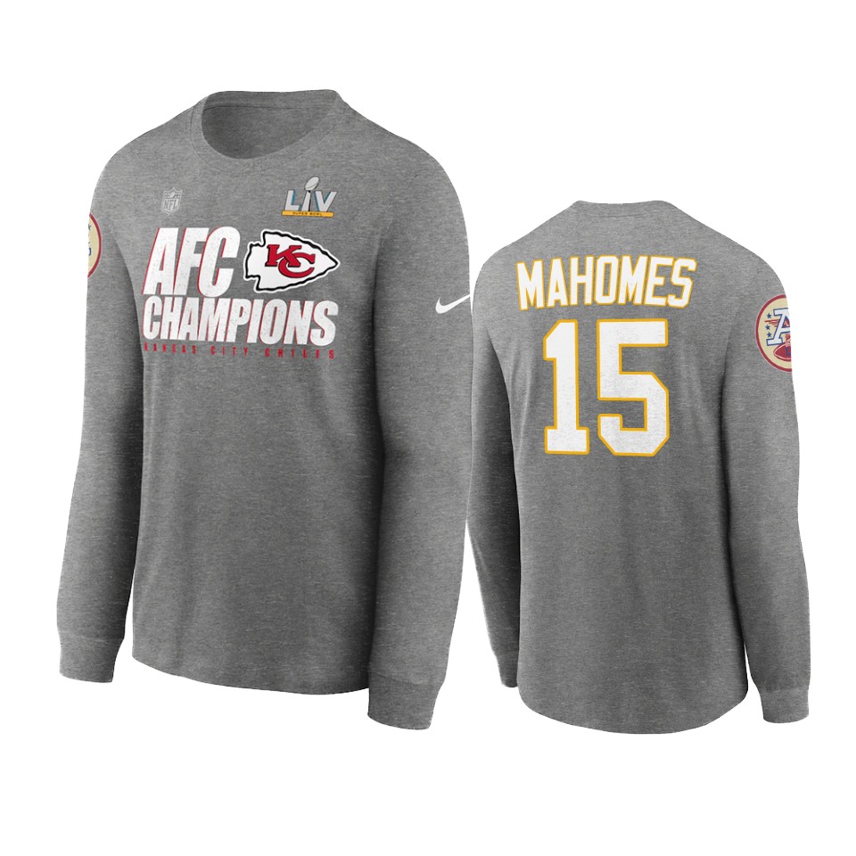 kansas city chiefs patrick mahomes red 2020 afc champions trophy t shirt
