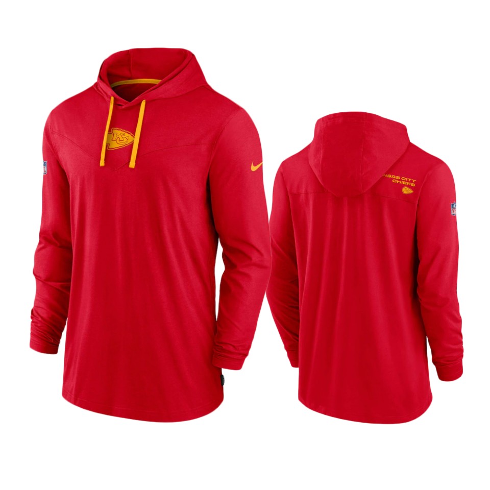 kansas city chiefs red sideline performance hoodie tri blend t shirt