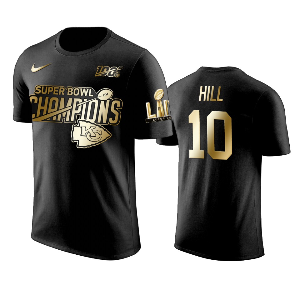 kansas city chiefs tyreek hill black super bowl liv champions golden edition t shirt