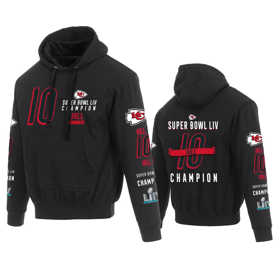 kansas city chiefs tyreek hill black super bowl liv champions pullover hoodie