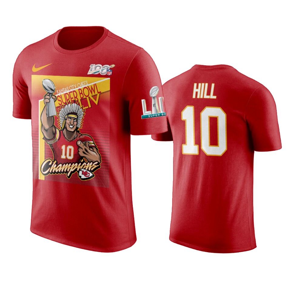 kansas city chiefs tyreek hill red super bowl liv champions cartoon t shirt