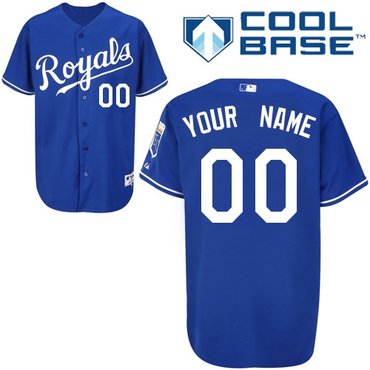 kansas city royals personalized custom blue cool base jersey