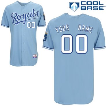 kansas city royals personalized custom light blue cool base jersey