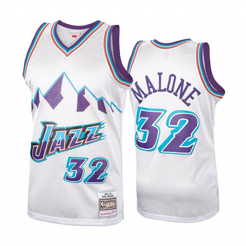 Utah Jazz Karl Malone Platinum Hardwood Classics stitched Jersey #32