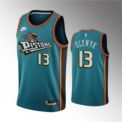 Detroit Pistons Kelly Olynyk 2022-23 Classic Edition Teal stitched Jersey #13