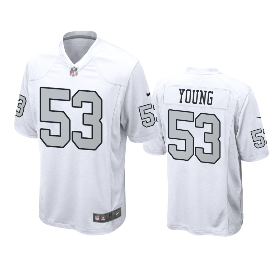 kenny young raiders white alternate game jersey