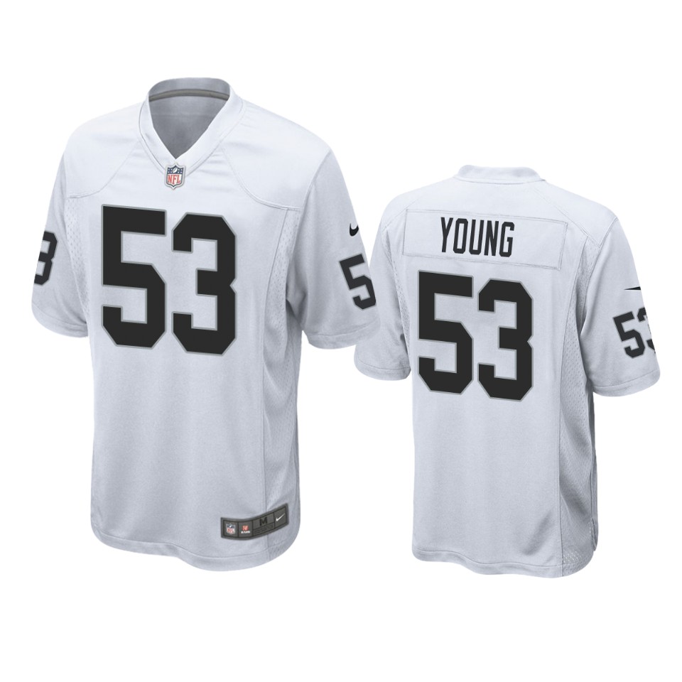 kenny young raiders white game jersey