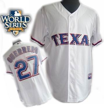 kids 2010 world series patch texas rangers #27 guerrero white