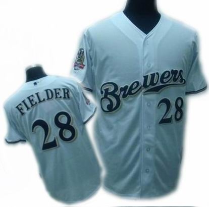 kids milwaukee brewers 28 prince fielder white jersey