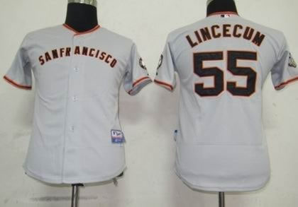 kids mlb san francisco giants 55 lincecum grey