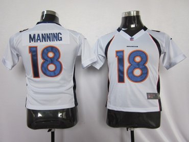 kids nfl denver broncos 18 peyton manning white jerseys