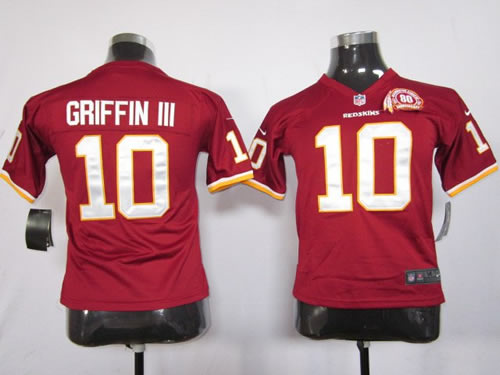 kids NEW nfl washington redskins 10 robert griffin iii with 80th red jerseys