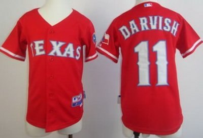 kids texas rangers #11 yu darvish red cool base mlb youth jerseys