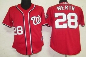 kids washington nationals 28 werth red jersey