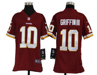 kids washington redskins #10 robert griffin iii red nfl jerseys