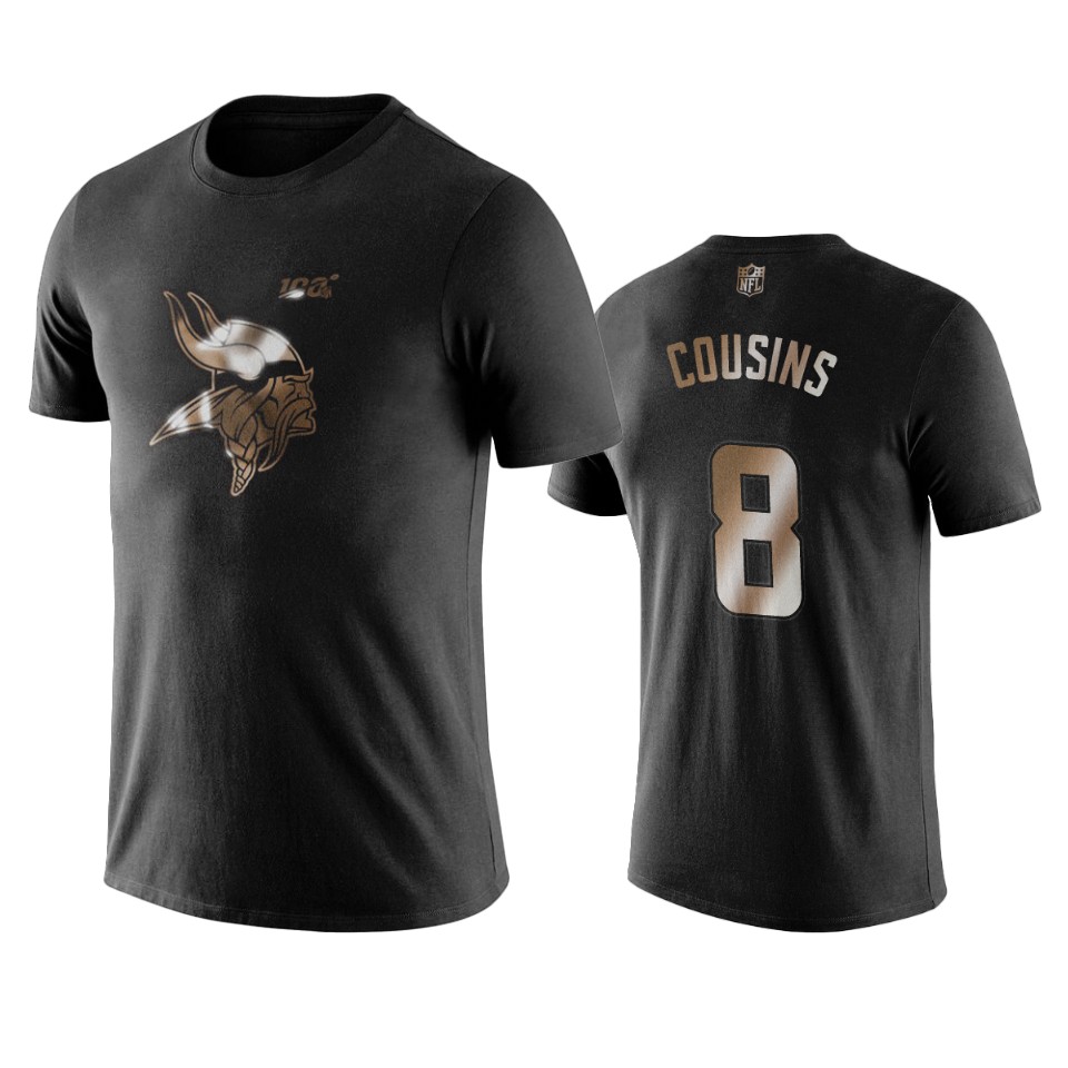 kirk cousins vikings black golden 100th season t shirt