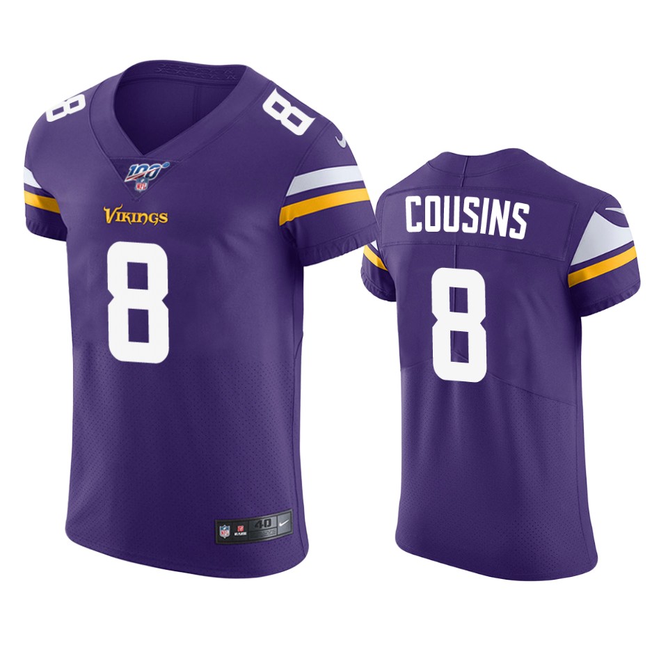 kirk cousins vikings purple nfl 100 vapor elite jersey
