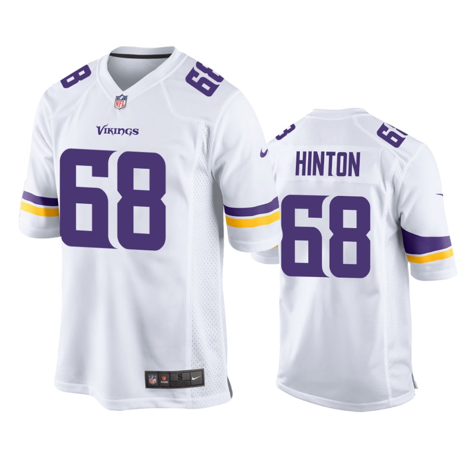 kyle hinton vikings white game jersey