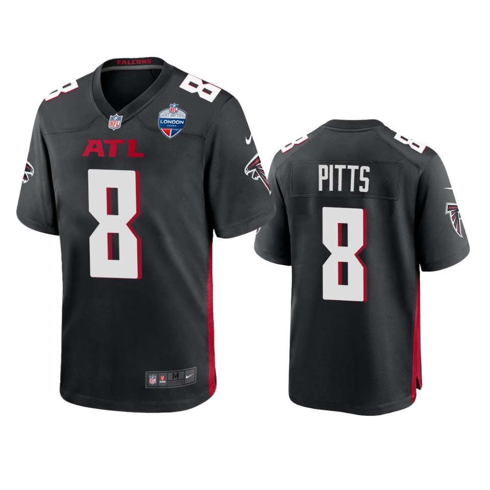 kyle-pitts-falcons-balck-2021-london-games-patch-game-jersey