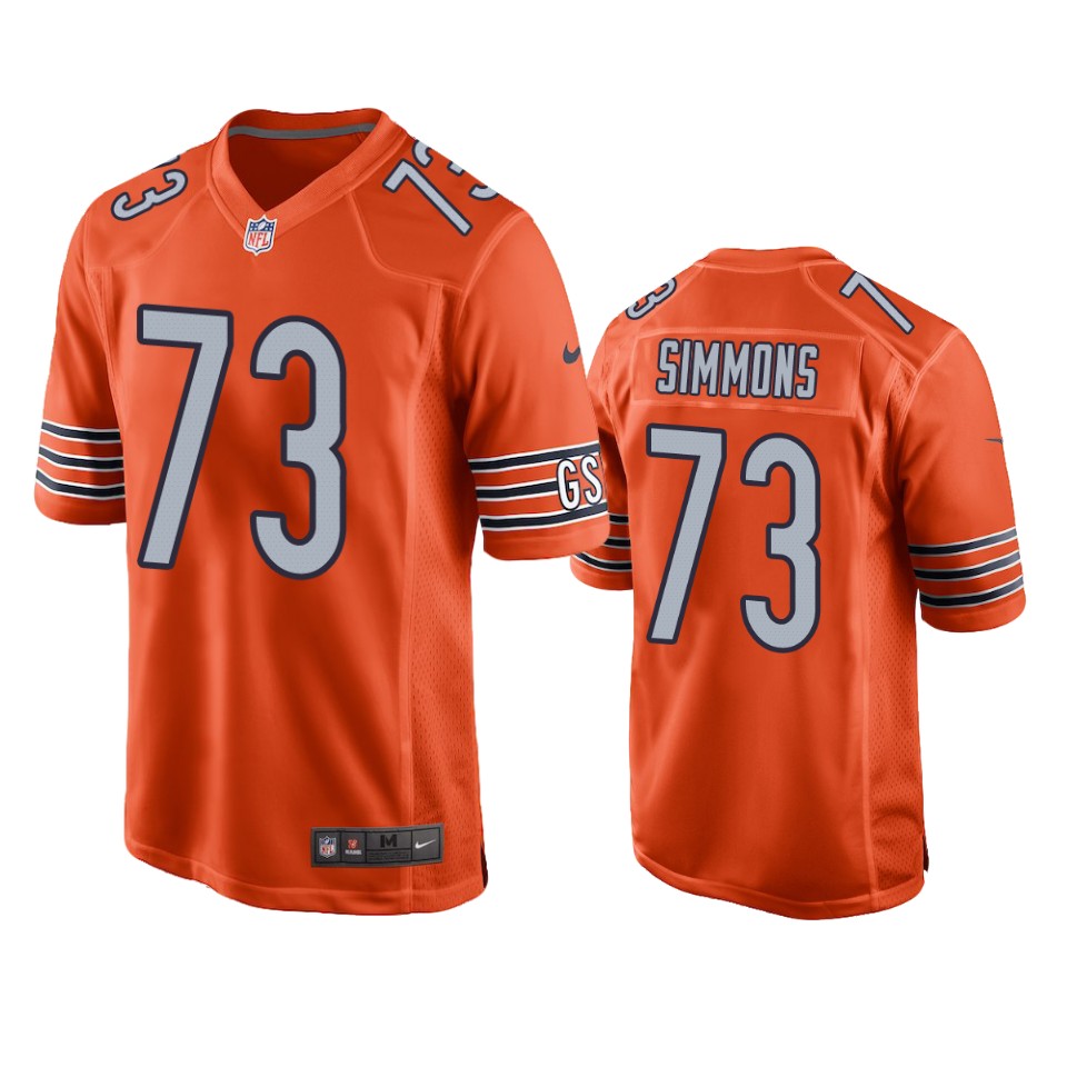 lachavious simmons bears orange alternate game jersey