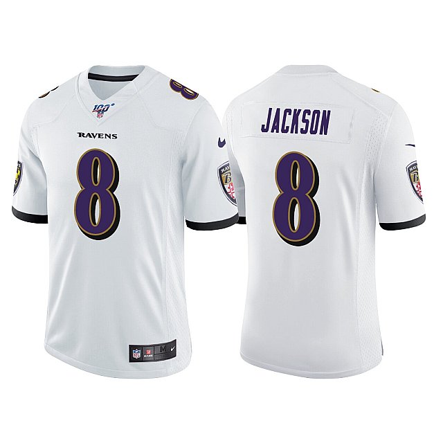 lamar-jackson-100th-season-baltimore-ravens-white-vapor-limited-jersey-middle