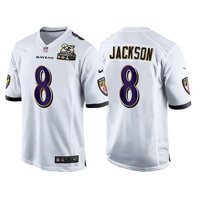 lamar-jackson-baltimore-ravens-white-game-2x-super-bowl-champions-patch-jersey-middle