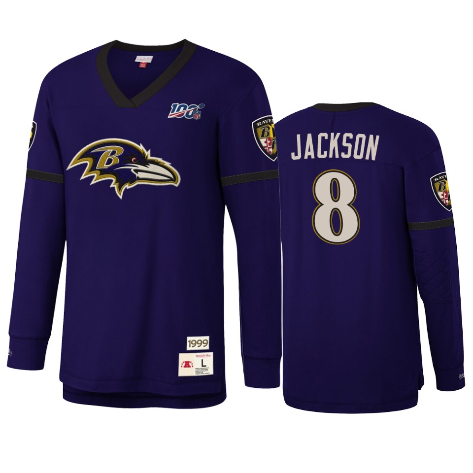 lamar jackson ravens purple nfl 100 long sleeve t shirt