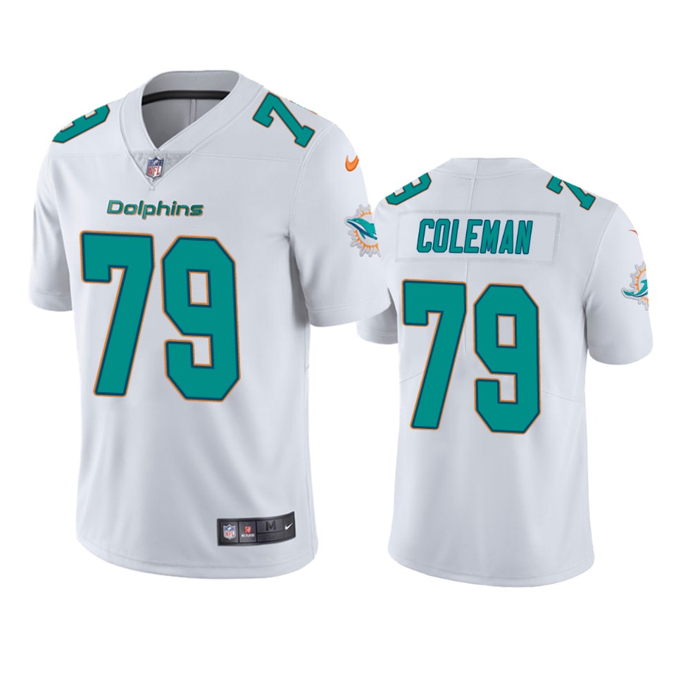larnel coleman dolphins white vapor limited jersey