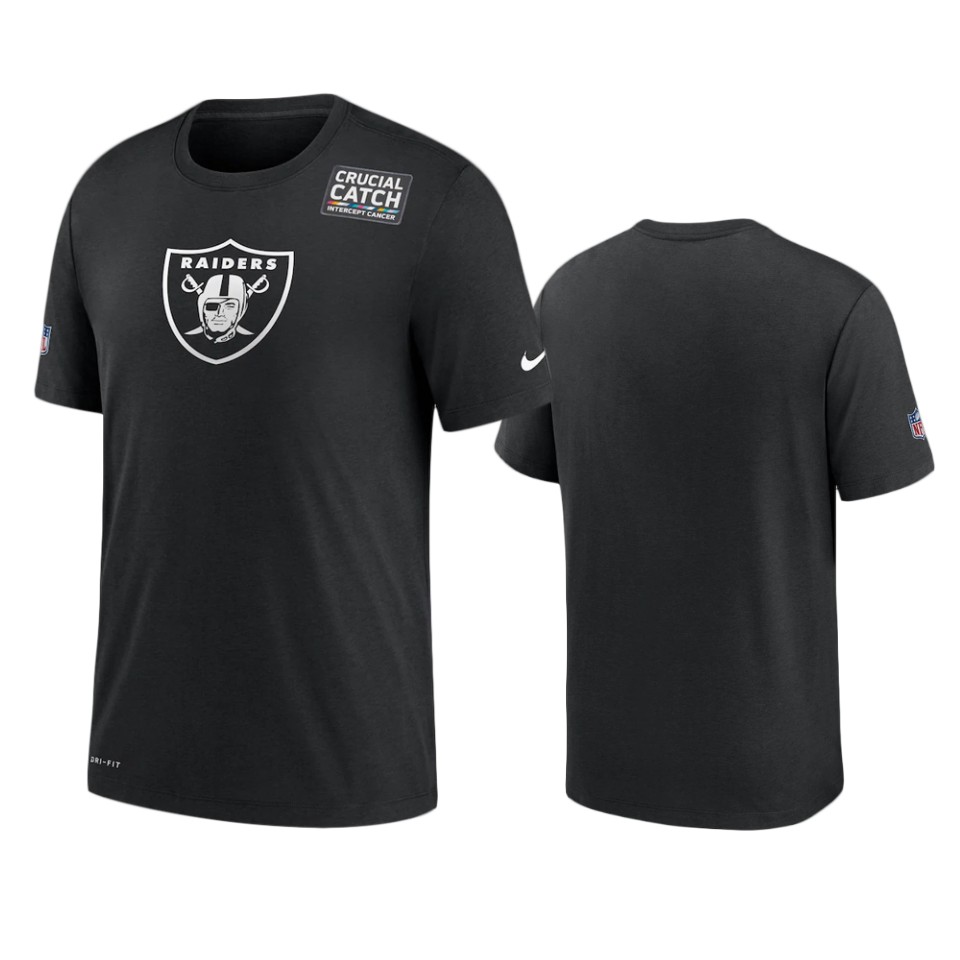 las vegas raiders black crucial catch sideline t shirt