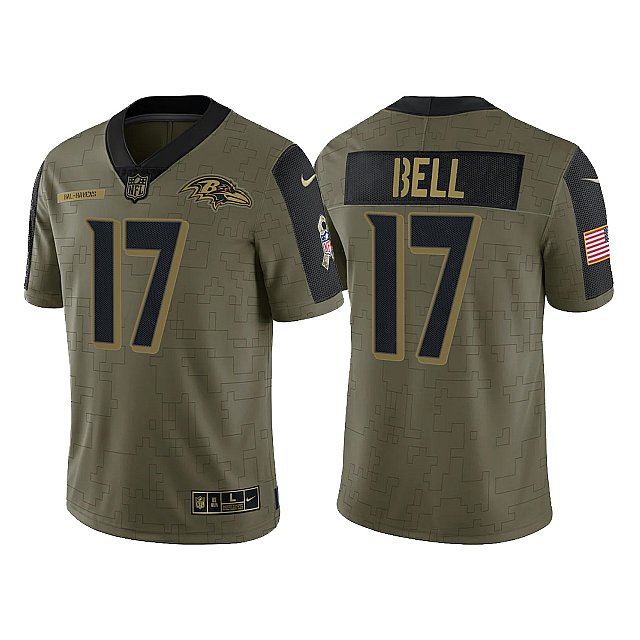 le'veon-bell-limited-2021-salute-to-service-olive-baltimore-ravens-jersey-middle