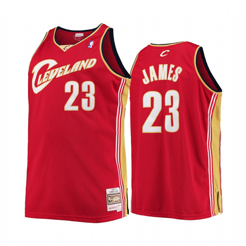 Cleveland Cavaliers Lebron James Hardwood Classics Wine stitched Jersey #23