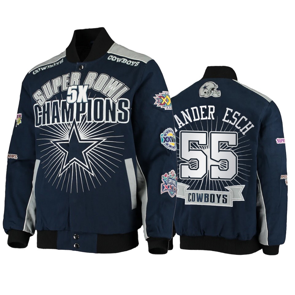 leighton vander esch cowboys navy super bowl champions extreme triumph commemorative jacket