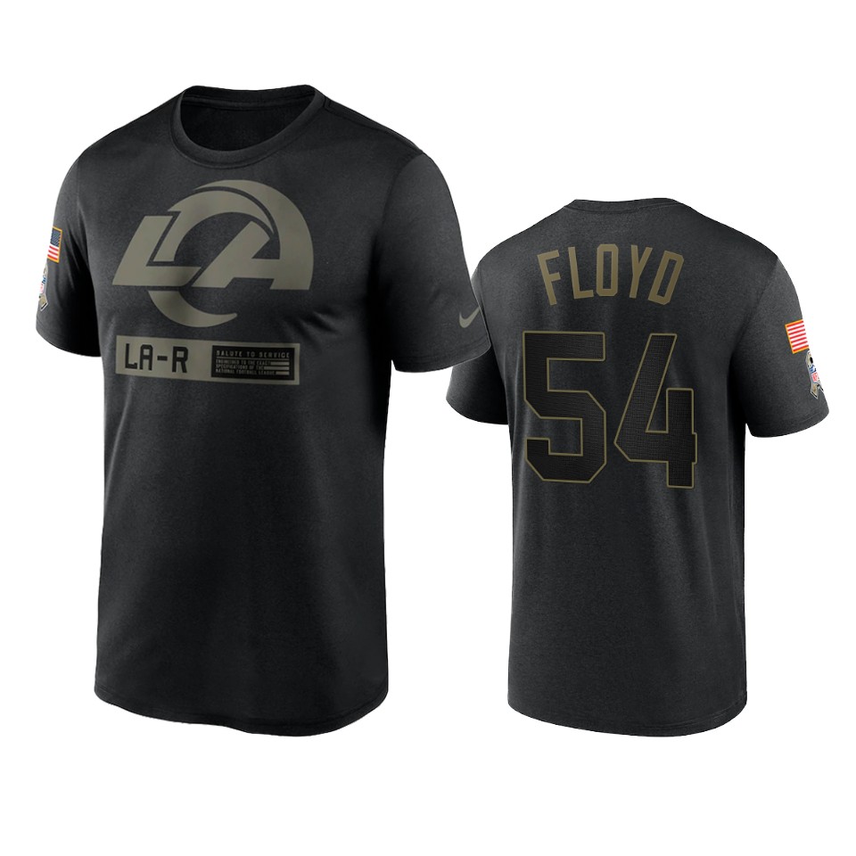 leonard floyd rams black 2020 salute to service team logo t shirt