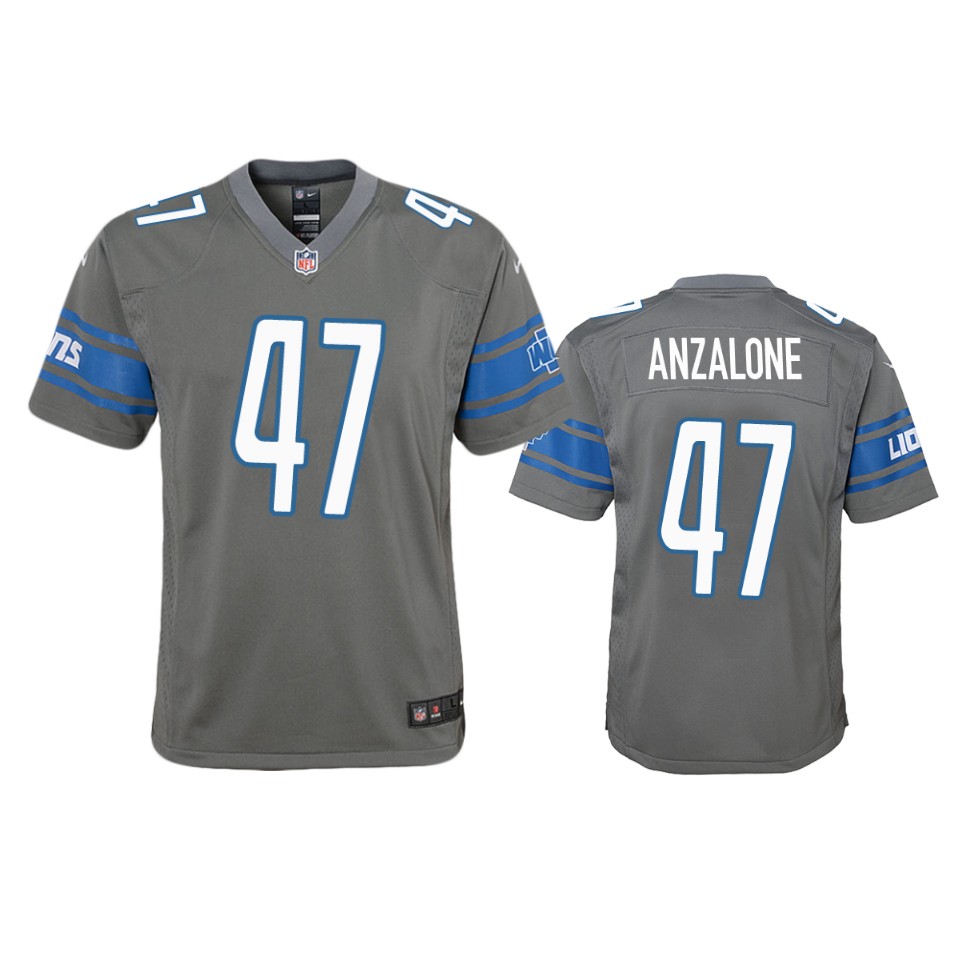 lions alex anzalone color rush game steel jersey