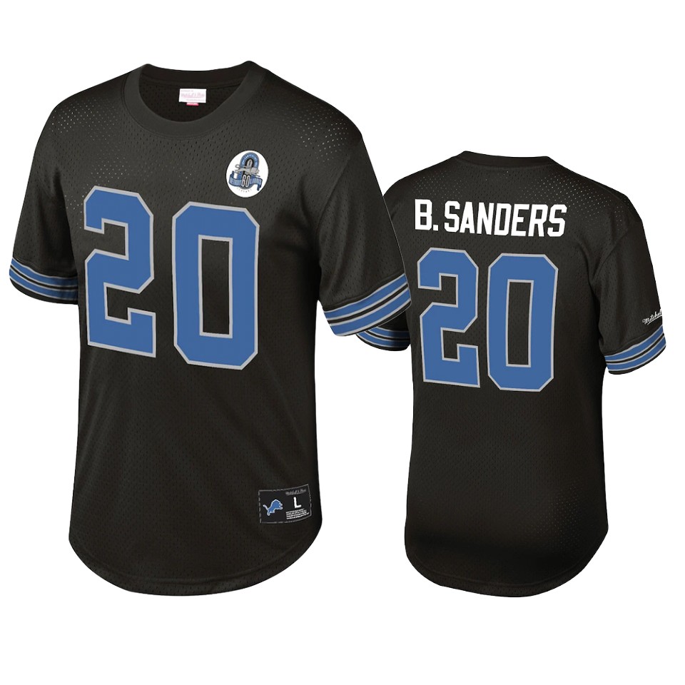 lions barry sanders black retired player name number t shirt
