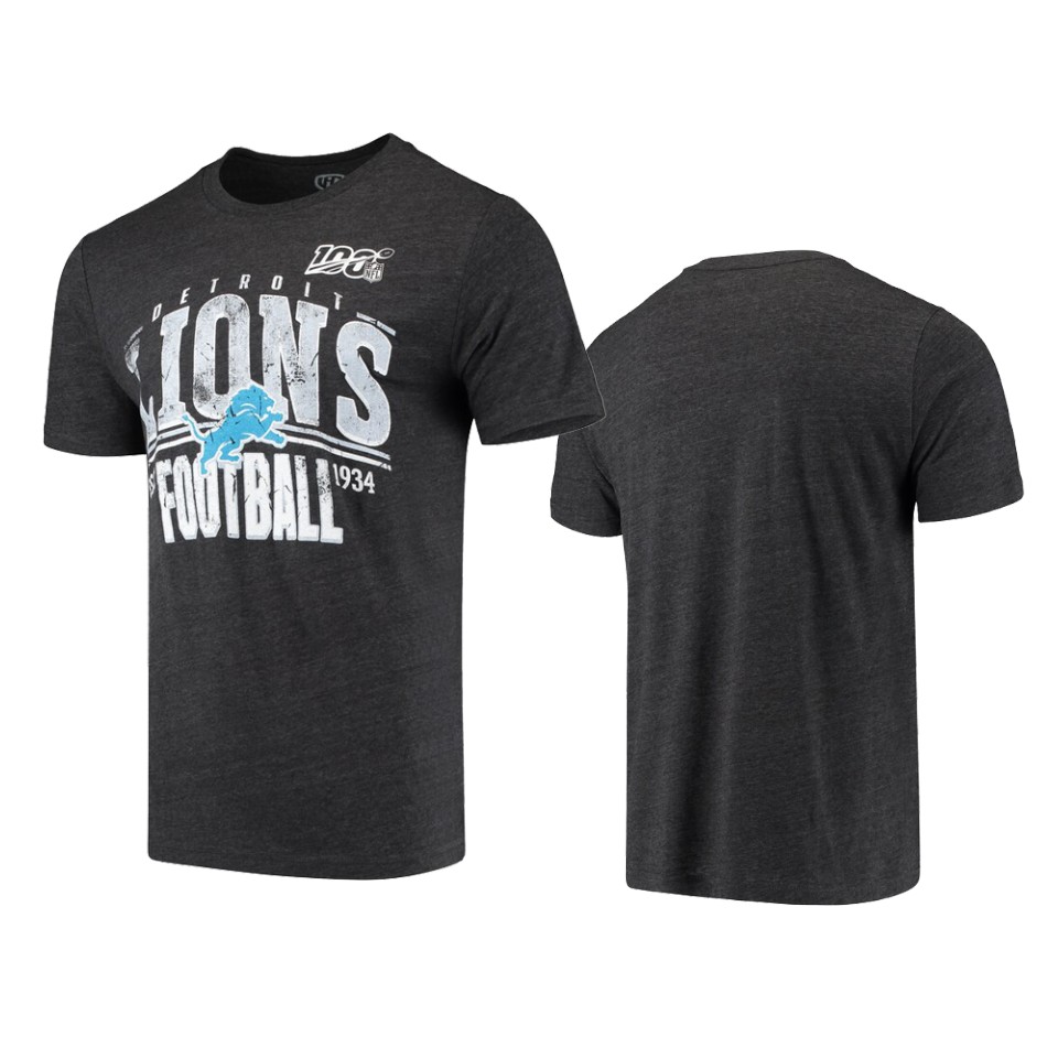lions black 100th season championship tri blend tee