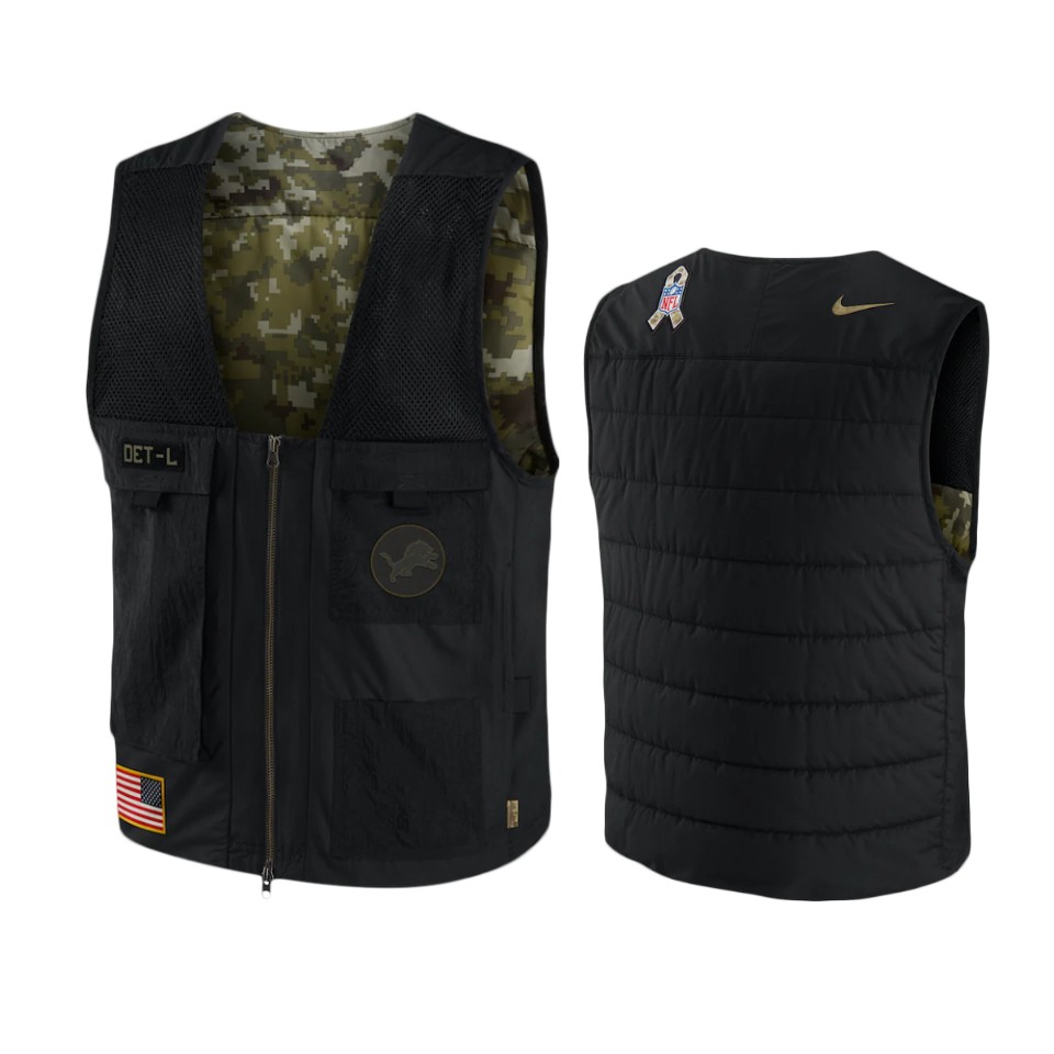 lions black camo 2020 salute to service logo utility vest