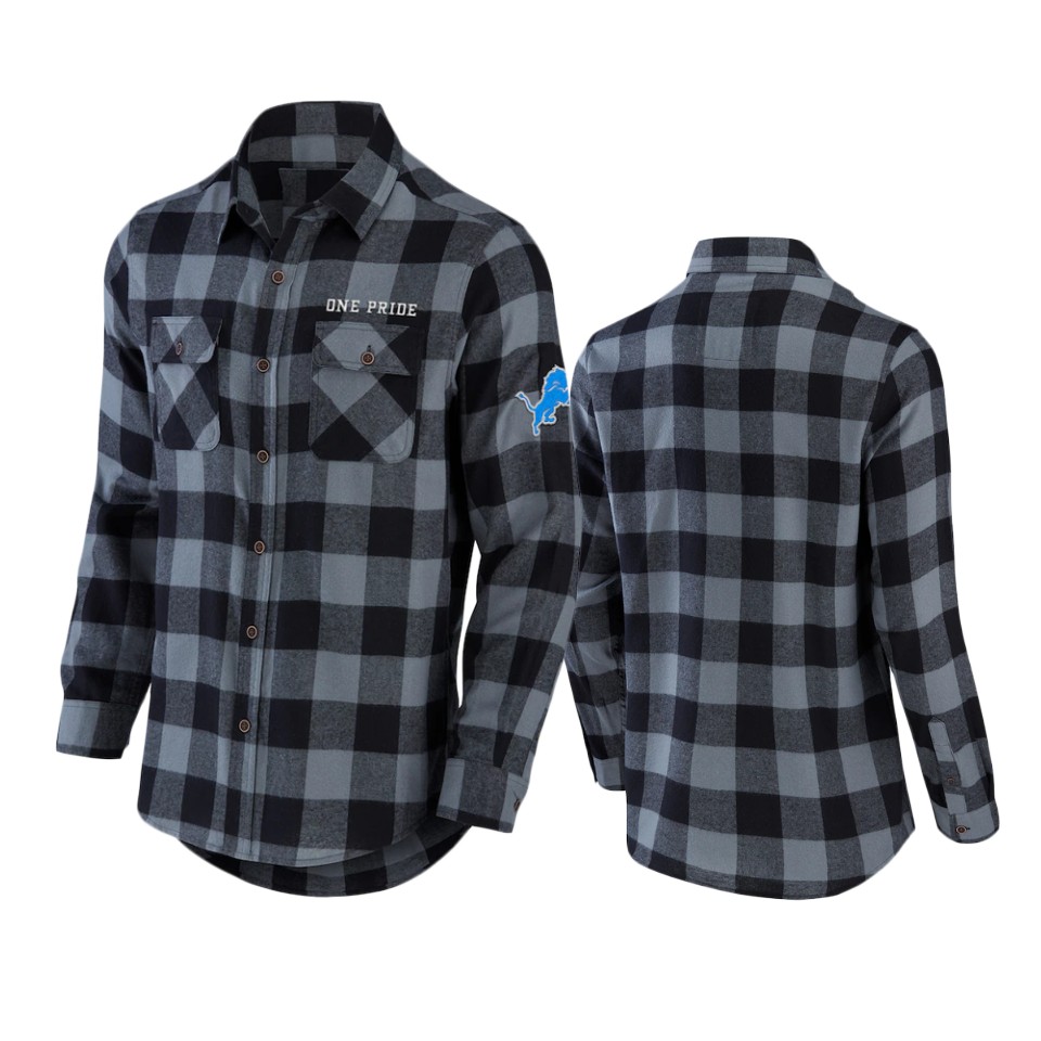 lions black nfl darius rucker flannel button up shirt