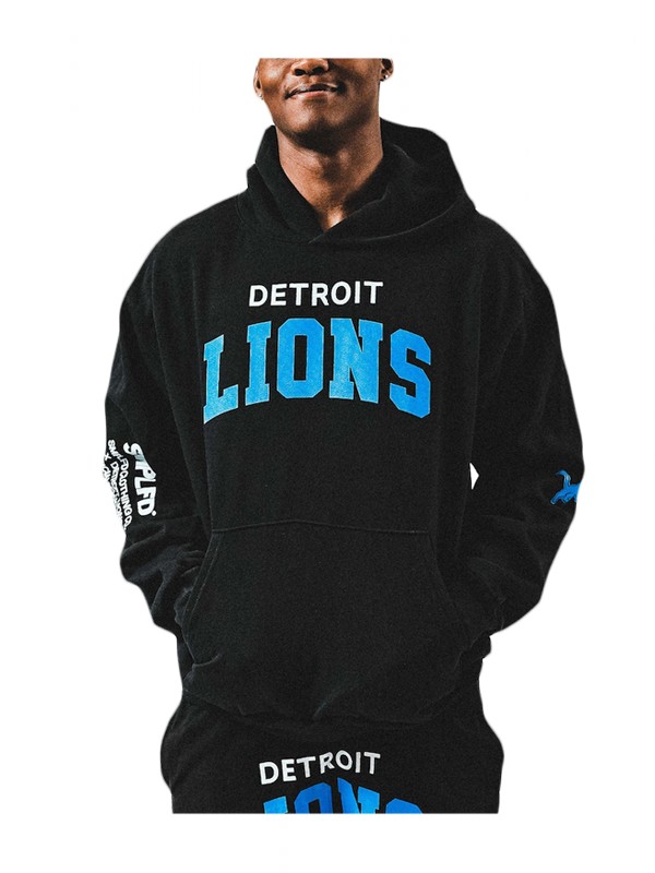 lions black smplfd stretch block hoodie