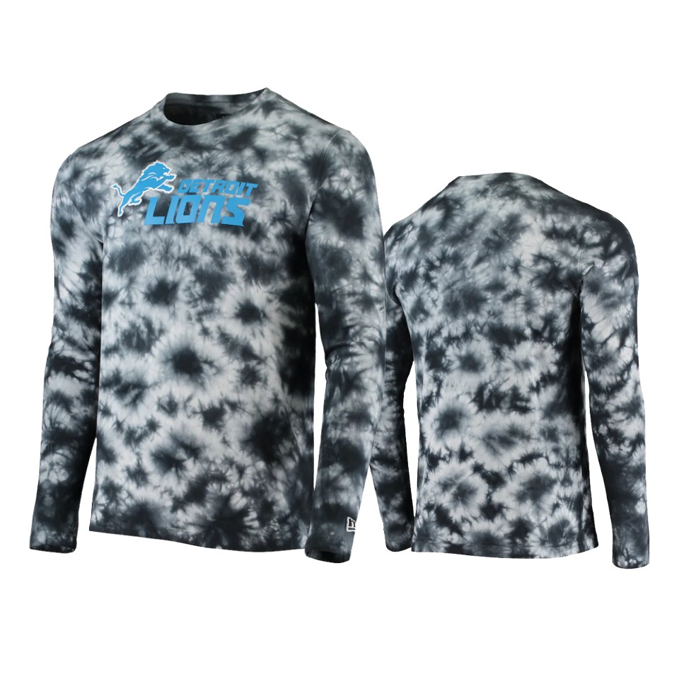 lions black tie dye long sleeve t shirt