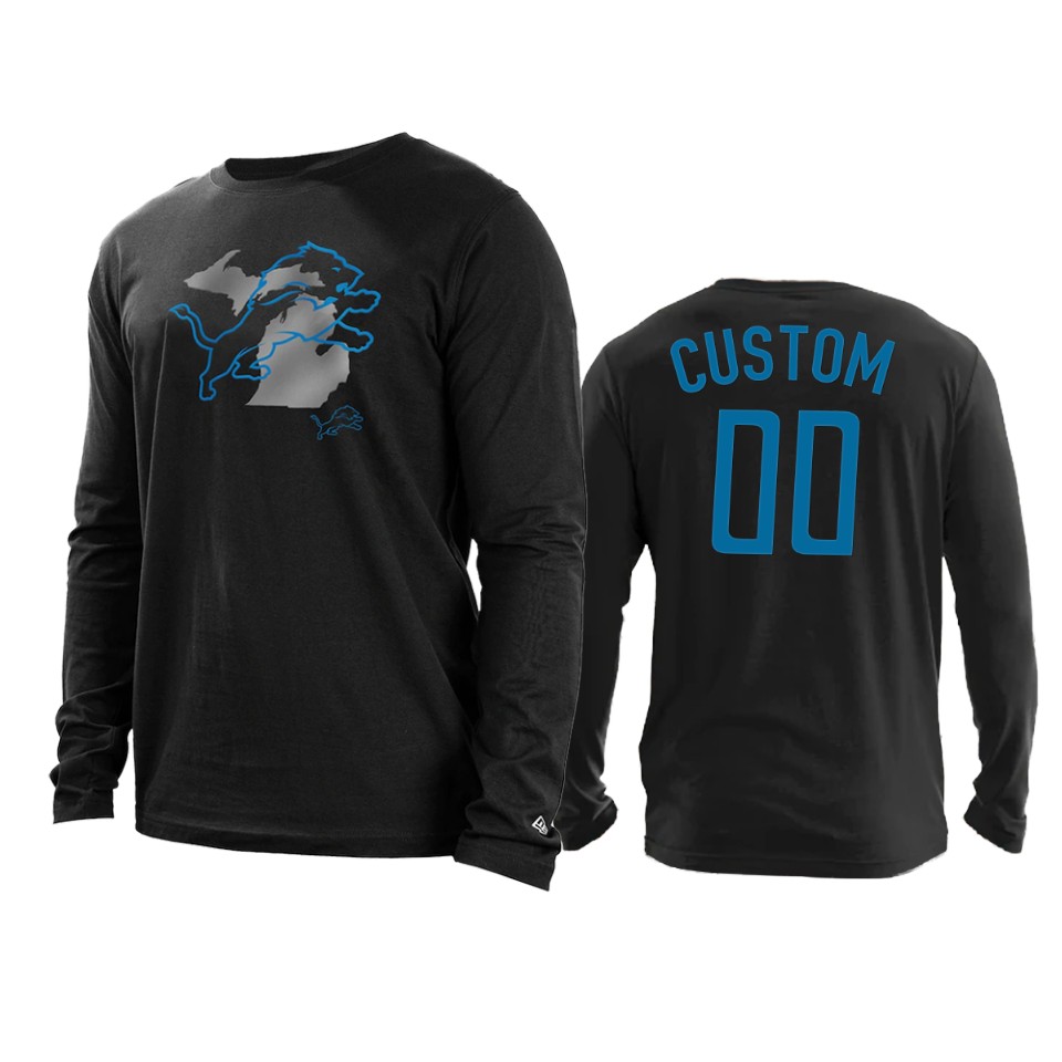 lions custom black state long sleeve t shirt